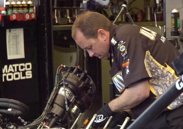 Pit crew works on The Sarge