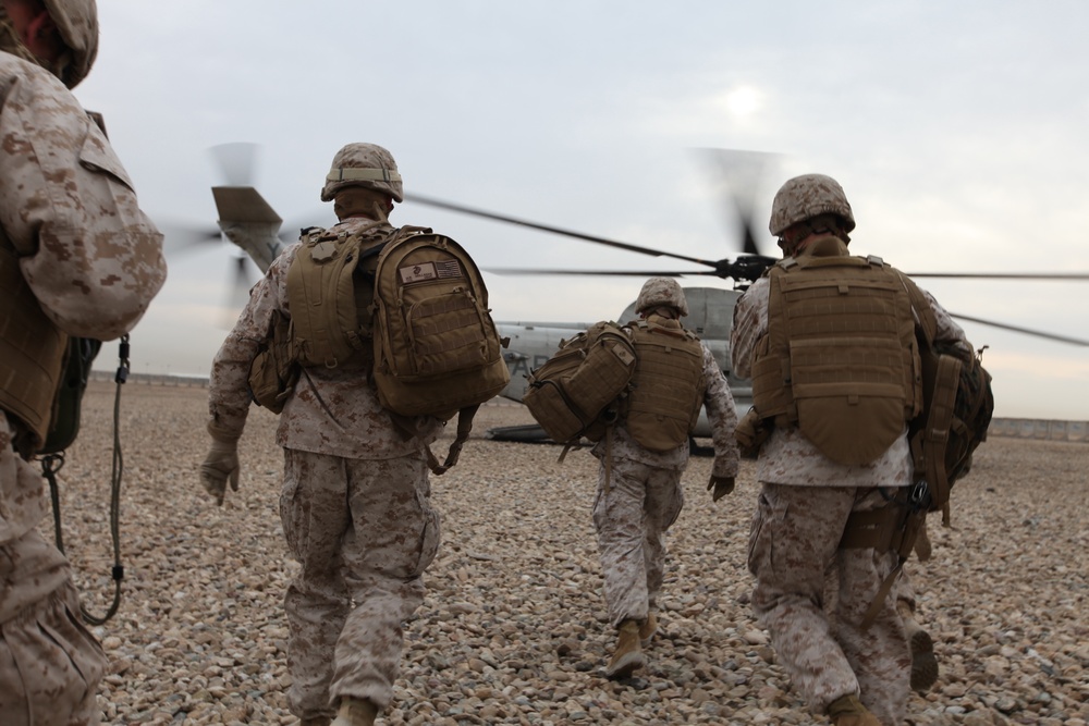 2nd Marine Logistics Group (Forward) senior leadership visits outer FOBs in Afghanistan