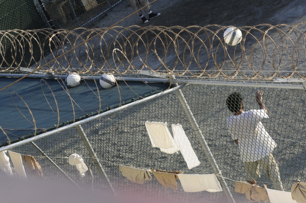 Detainees playing soccer