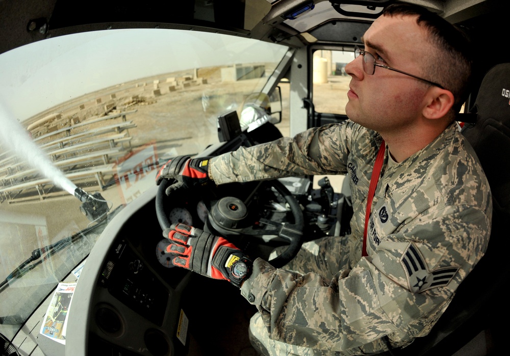 Air Force firefighters stay ready to fight any blaze in Iraq