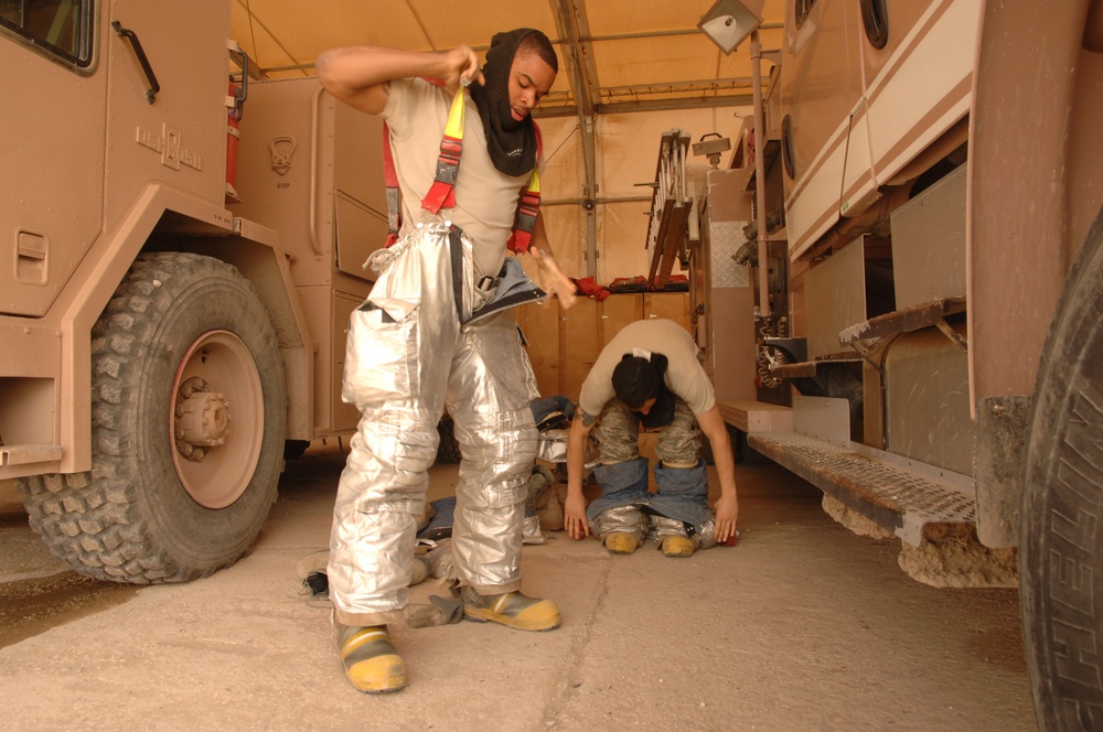 Air Force firefighters stay ready to fight any blaze in Iraq