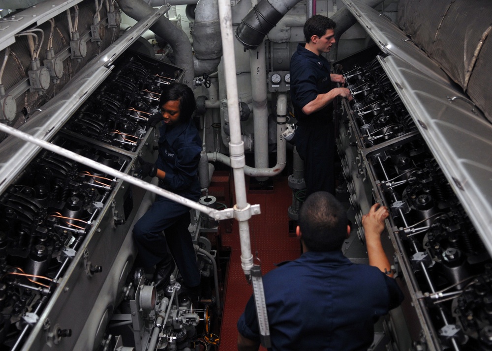 USS Ronald Reagan Sailors Conduct Daily Maintenance