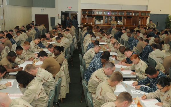 Sailors Take E-6 Advancement Exam in Guantanamo Boy