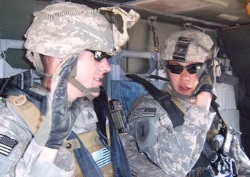 ‘Longknife’ Squadron Trooper re-enlists aboard UH-60 Black Hawk helicopter in Iraq