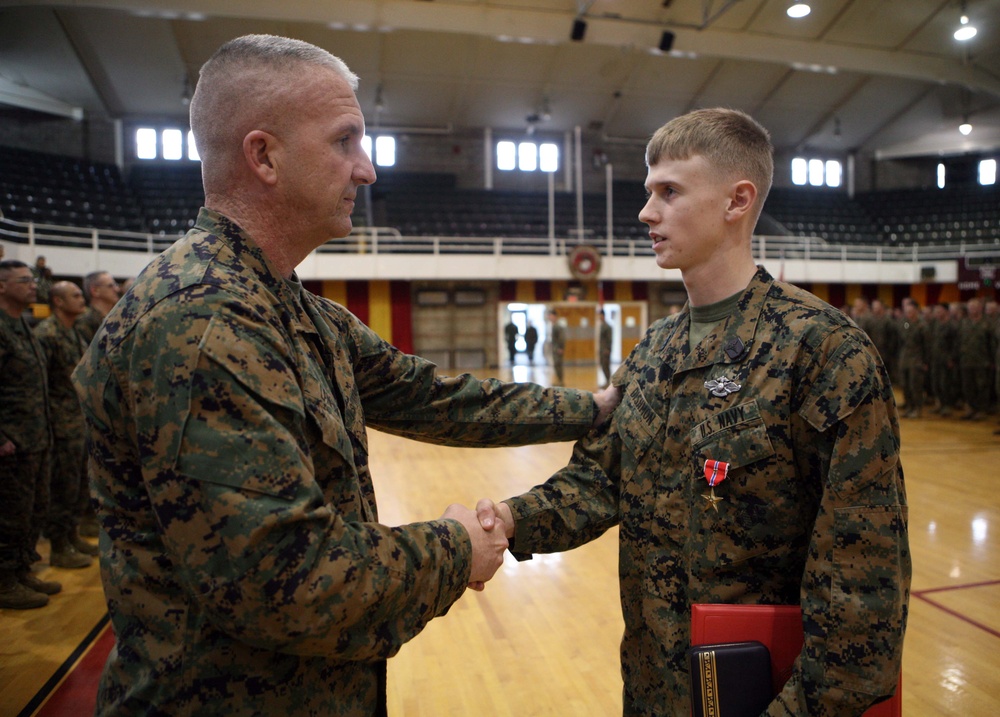 Corpsman receives Bronze Star for saving Marine’s life