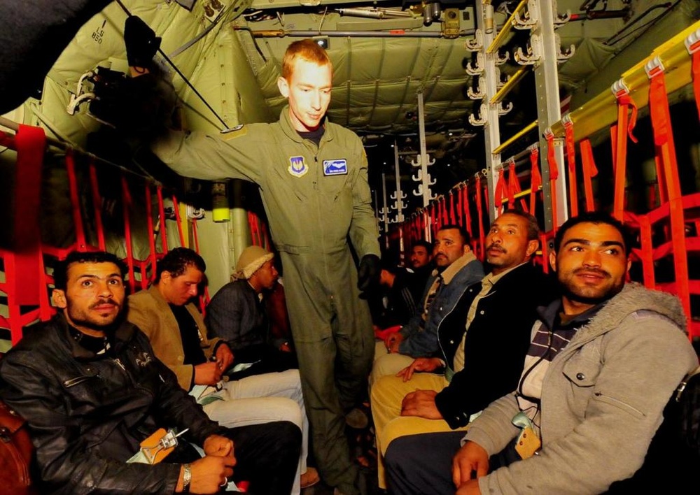 Mobility airmen among key players in bringing displaced Egyptians home; delivering humanitarian aid