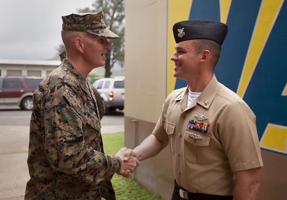 Golden on the green side: 1/3 corpsman named MARFORPAC Sailor of the Year