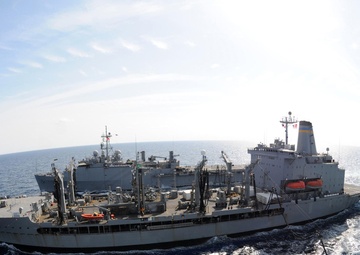 USS Kearsarge replenishment-at-sea with USNS Kanawha