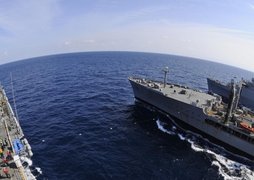 USS Kearsarge replenishment-at-sea with USNS Kanawha