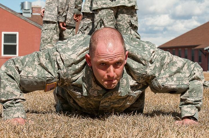 Hansen pumps out the push ups