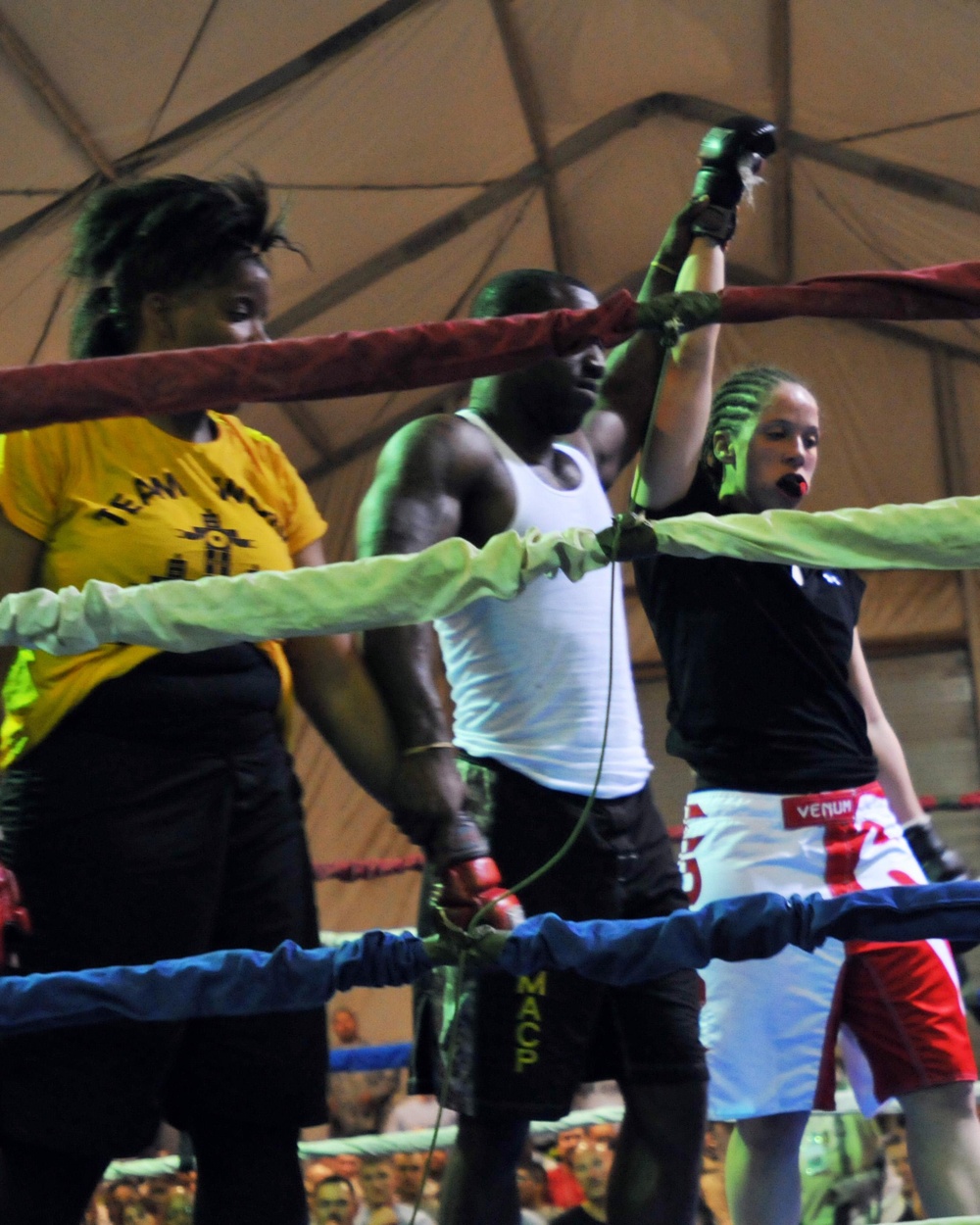 Soldier wins her debut bout at COB Adder