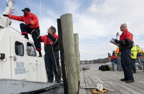 Marine inspectors conduct stability test