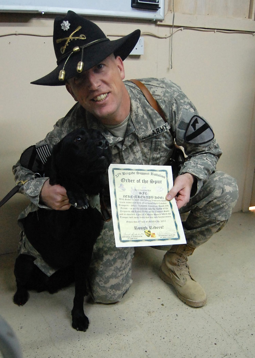 Combat stress control soldier, working dog inducted into Order of the Spur