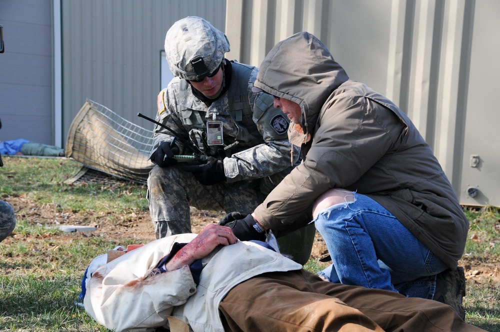 Military Police practice treating casualties