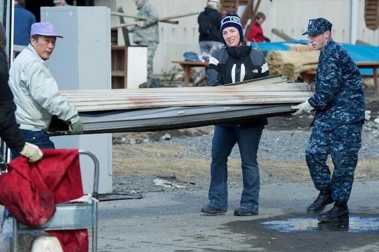 Misawa Air Base Personnel and Family Members help Tsunami-Battered Japanese City