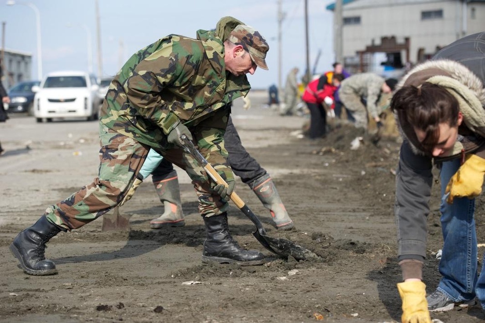 Misawa Air Base Personnel and Family Members help Tsunami-Battered Japanese City