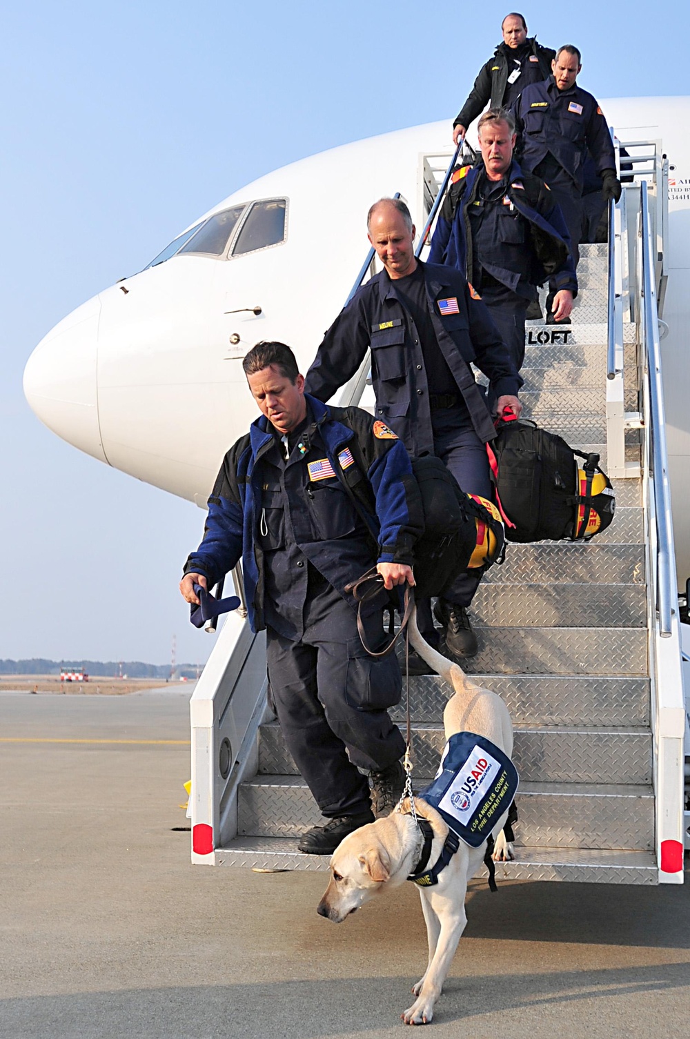 Search and rescue teams arrive at Misawa Air Base