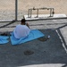 A detainee relaxes in the outdoor recreation area of Camp Six at Joint Task Force Guantanamo