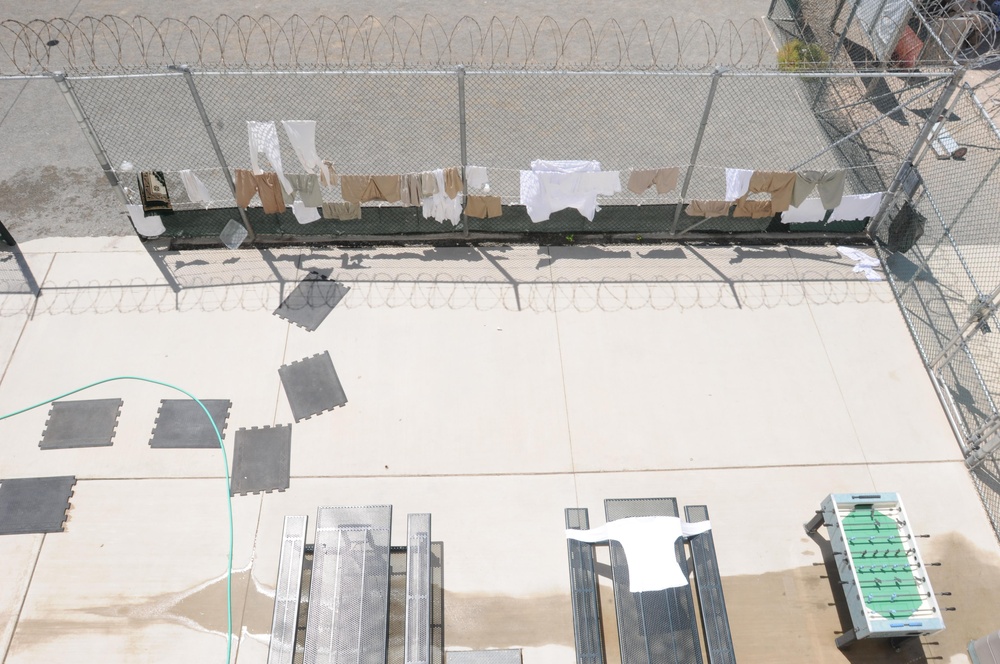 The outdoor recreation area of Camp Six at Joint Task Force Guantanamo