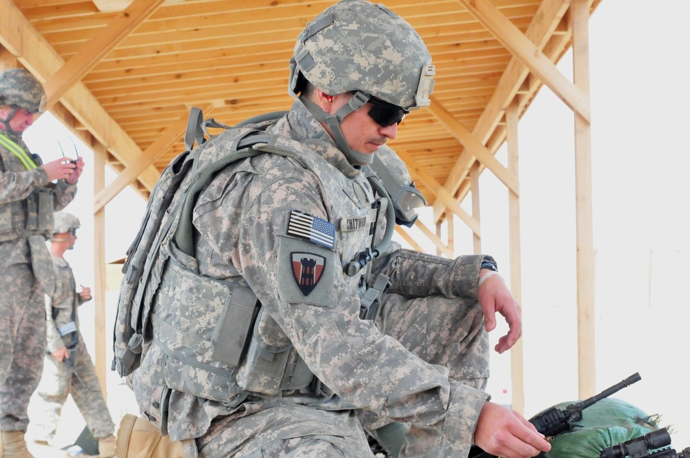 Task Force Gridley Soldier Adjusts Sights