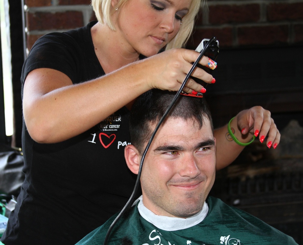 Bragg Military Police Go Bald for St. Baldrick's