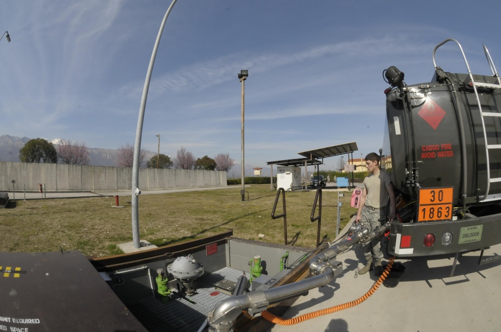 F11 Refueler Fuels up for Aircraft at Aviano AB