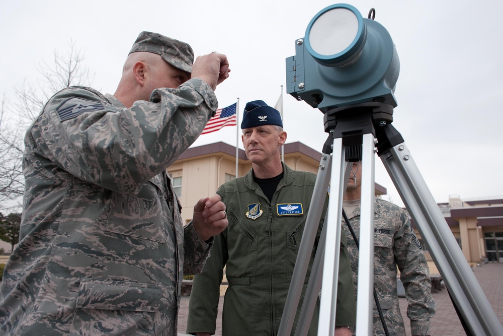 Base commander and Comand CMSgt visit Air Sample site