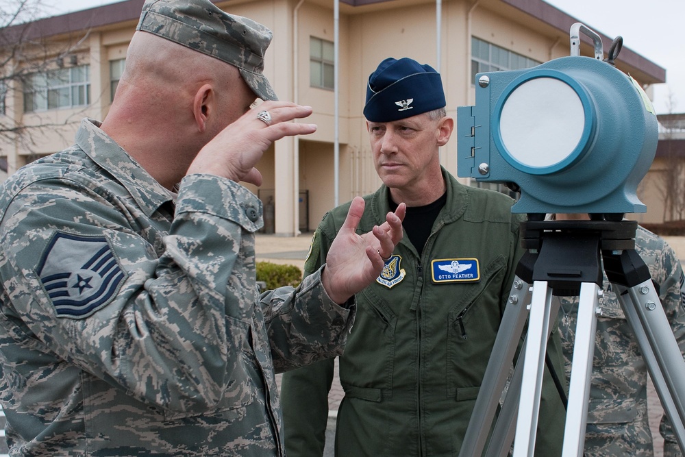 Base commander and Comand CMSgt visit Air Sample site