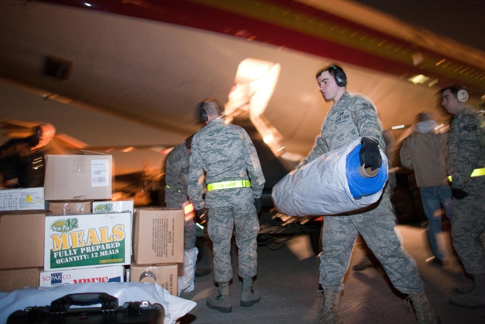 Delivery supplies arrive at Yokota