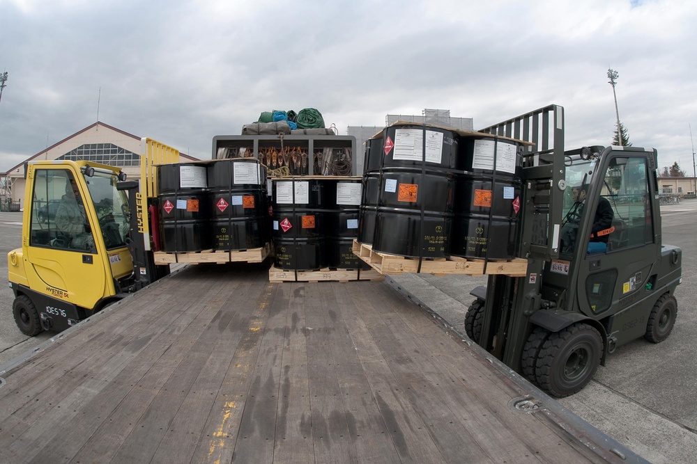 25,520 gallons of diesel fuel are delivered to the Caterpillar factory