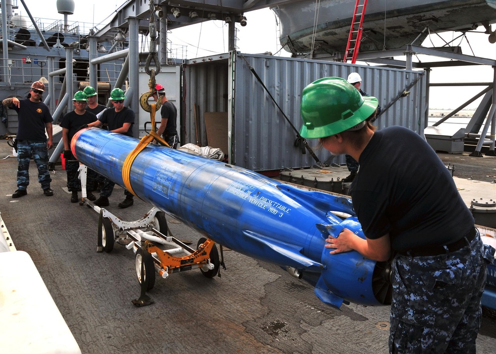 USS Frank Cable Sailors Lower Torpedo