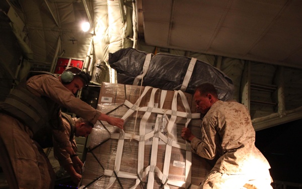 Marines conduct aerial resupply