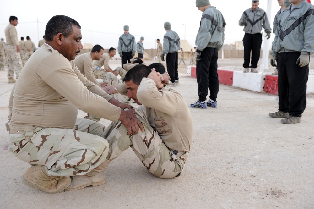 Iraqi Army physical fitness test and training