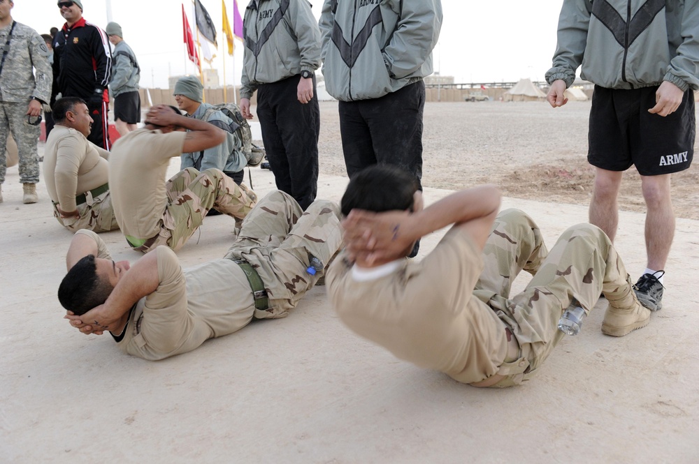 Iraqi Army physical fitness test and training