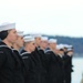 USS Abraham Lincoln Sailors Stand at Parade Rest