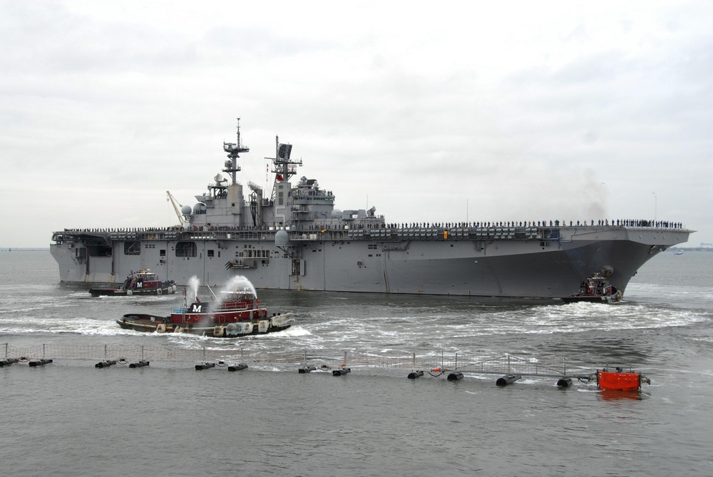 USS Bataan Departs Norfolk