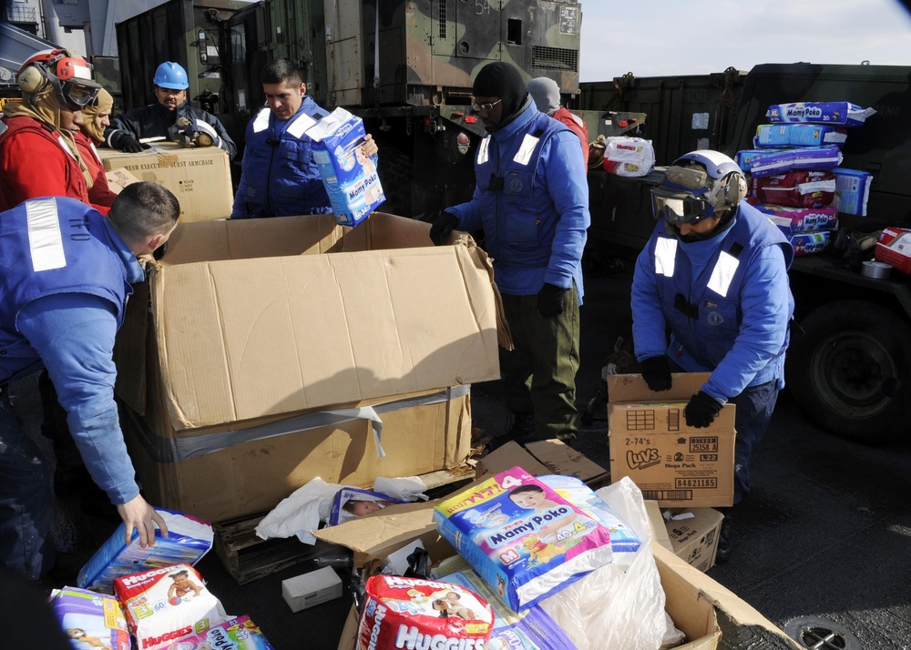 USS Germantown Prepare Supplies