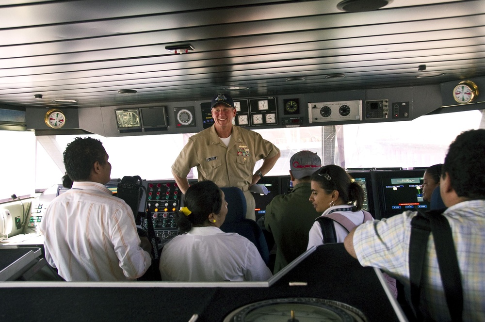 SPS's Commander Answer Questions During Media Tour