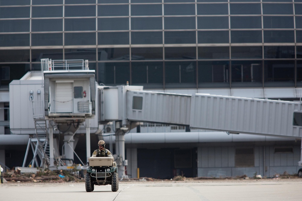 Humanitarian relief supplies arrive via C-17 at Sendai Airport