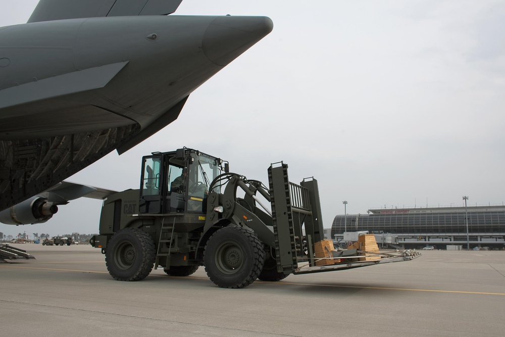 First C-17 touches down in Sendai