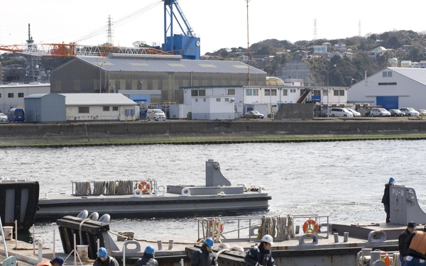 U.S. Navy Barge filled with fresh water, departs Fleet Activities Yokosuka to support cooling efforts at the Fukushima Daiichi nuclear power plant