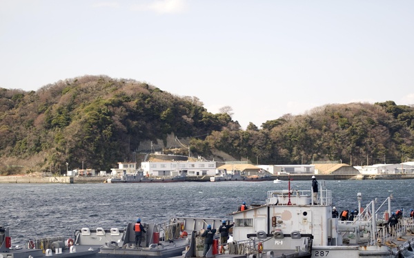 US Navy Barge filled with fresh water, departs Fleet Activities Yokosuka to support cooling efforts at the Fukushima Daiichi nuclear power plant