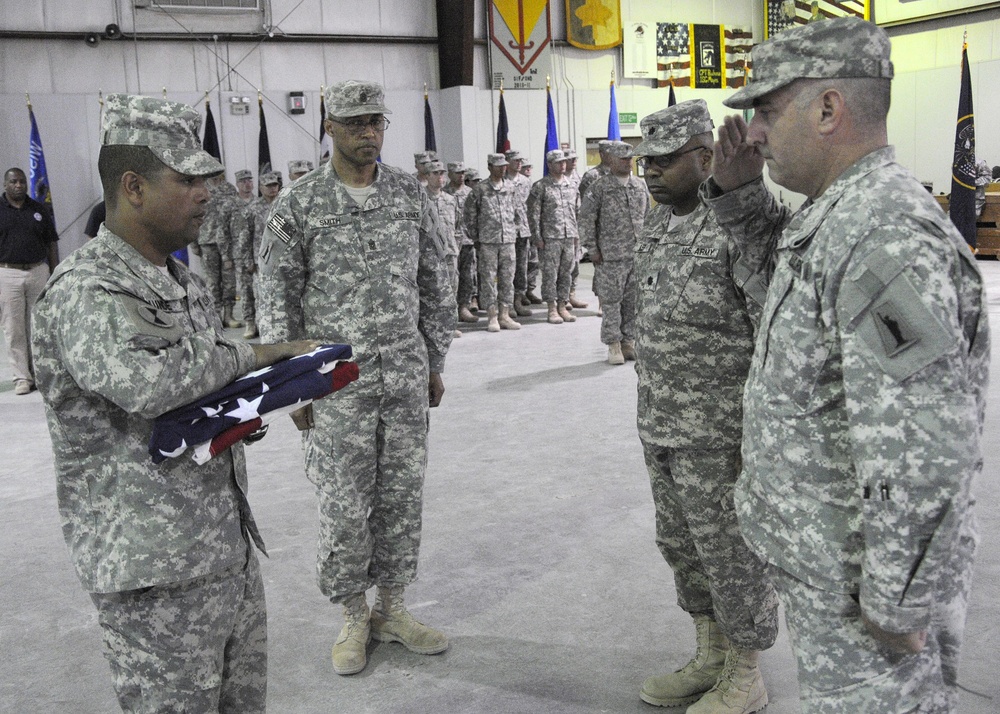 Sept. 11 Flags Transferred to Reserve Unit headed to Iraq