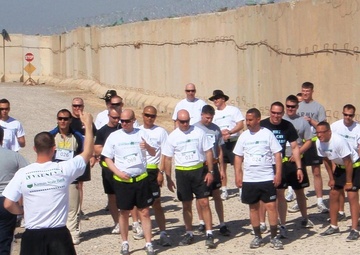 ‘Longknife’ Squadron participates in Aggieville St. Patrick’s Day Run while deployed