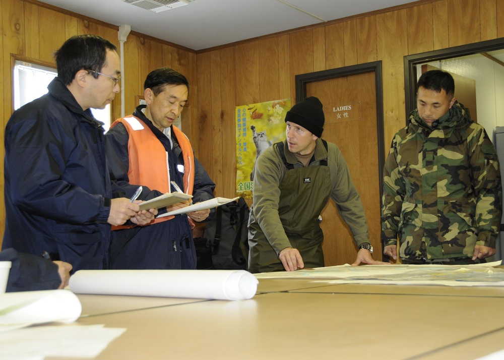 Navy Divers Clear Debris from Japanese Port