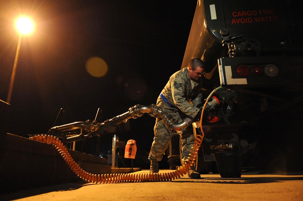 Airmen Refuels R-11 Refueler for Increased Incoming Aircraft at Aviano Air Base, Italy, during JTF Odyssey Dawn