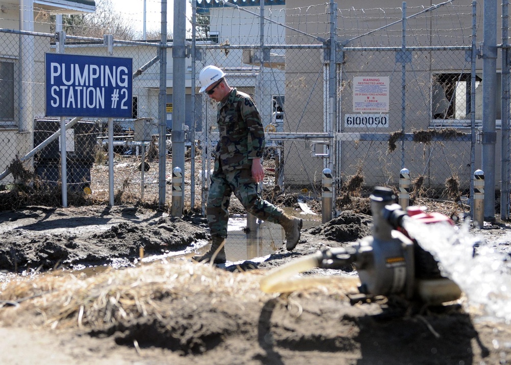 Misawa-based Seabees Dewater Fuel Station