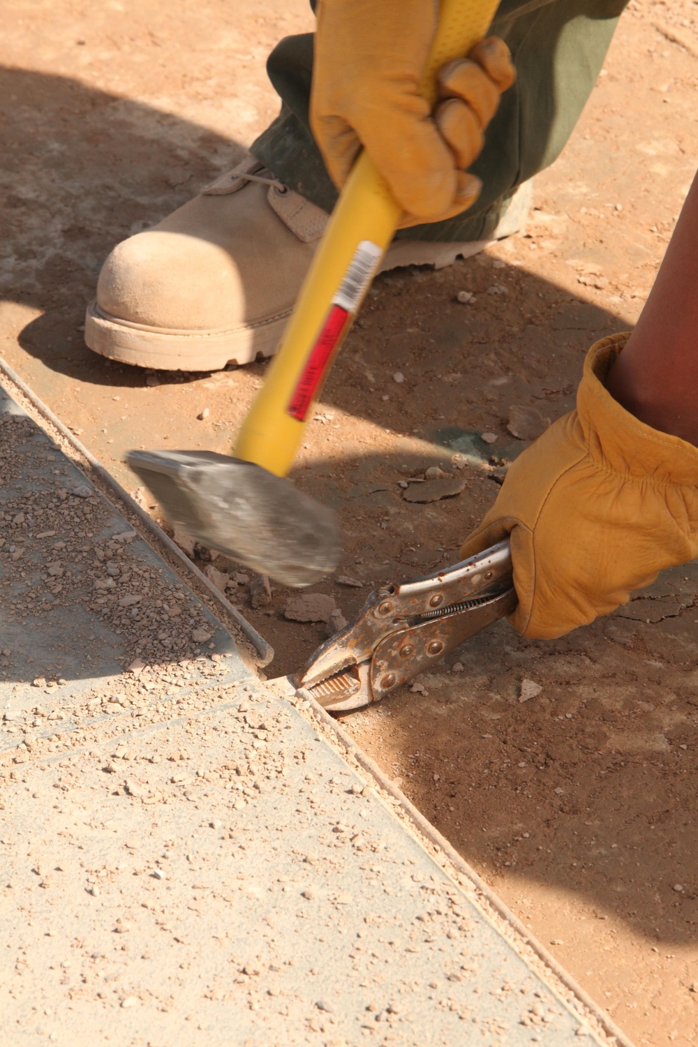 North Carolina Marines tear down flight line on Camp Bastion, Afghanistan