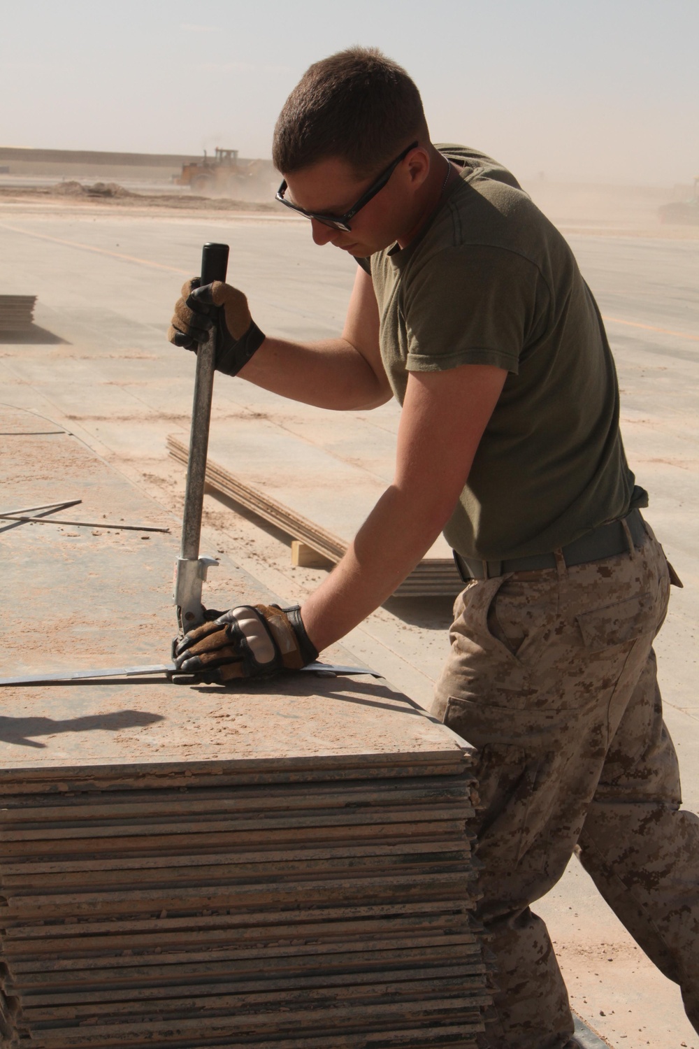 North Carolina Marines tear down flight line on Camp Bastion, Afghanistan