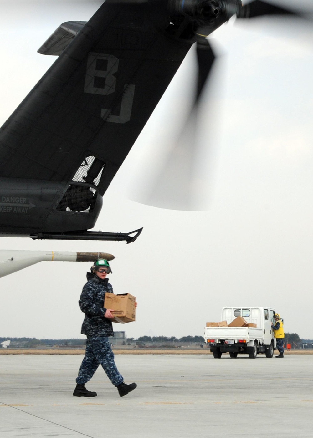 Helicopter Mine Countermeasures Squadron (HM) 14 lands at Naval Air Facility Misawa, Japan